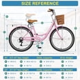 thumbnail image 6 of FICISOG 7 Speed Womens Bike with Rattan Basket & Lock, 24/26 inch Beach Cruiser Bike for Women, Womens Commuter Bicycle Lightweight City Bikes for Adults Ladies, 6 of 8