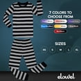 thumbnail image 6 of Elowel Pajama Set for Women and Men 2 Pack 100% Cotton Adult PJs Gray and Black Stripe Size XL, 6 of 7