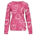 thumbnail image 5 of Blczomt Plus Size Juniors Tops Long Sleeve Love Heart Print Valentine's Day Crew Neck Pullover Womens Blouses and Tops Casual, 5 of 5