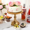 thumbnail image 5 of ABCISI Metal Cake Stand 10 Inch Round Birthday Cake Stand Dessert Cupcake Display Tray Holder for Wedding Baby Shower Christmas Baking Party Supplies (Gold), 5 of 7