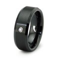 thumbnail image 1 of EWC R40038D-130 Black Ceramic Ring Beveled Edge with Diamond 0.04ctw - Size 13, 1 of 1