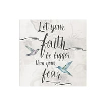 Faith Bigger Than Fear White Hummingbird 12 x 12 Wood Wall Sign Plaque