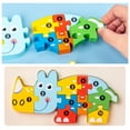 thumbnail image 3 of Wooden Early Learning 3D Puzzle Blocks Animal And Transportation Recognition Building Set For, 3 of 8