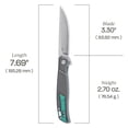thumbnail image 5 of CRKT Scar Everyday Carry Folding Knife with Liner Lock: D2 Plain Edge Blade, Gray Aluminum Handle, K440XXP, 5 of 5
