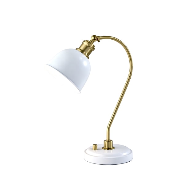 Better Homes & Gardens Adjustable Desk Lamp with USB Ports in White and Gold