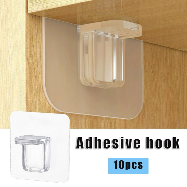 10 Pcs Shelf Support Pegs Punch Free Self Adhesive Shelves Clips for