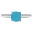 thumbnail image 7 of Solitaire Engagement Ring for Women - 2ct Simulated Turquoise in 14K White Gold Promise Ring, 7 of 7