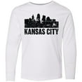 thumbnail image 3 of Inktastic Kansas City Skyline Grunge Long Sleeve Youth T-Shirt, 3 of 5