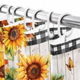 thumbnail image 6 of Shower Curtain 72"W x 72"L Pumpkin Thanksgiving Sunflower Pumpkins Wood Grain Fabric Shower Curtains Set with Hooks Water Repellent Bathroom Curtains Machine Washable Bathroom Accessories, 6 of 6