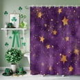 thumbnail image 3 of Shower Curtain, Watercolor Starry Sky on Purple Waterproof Shower Curtain Set with Hooks for Bathroom Showers,Stalls and Bathtubs,72x72In Dream Seamless Gold Star, 3 of 9