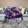 thumbnail image 2 of JEUXUS Purple Flower Floral Picture Blanket Gifts - Flannel Fleece Blanket White, 2 of 6