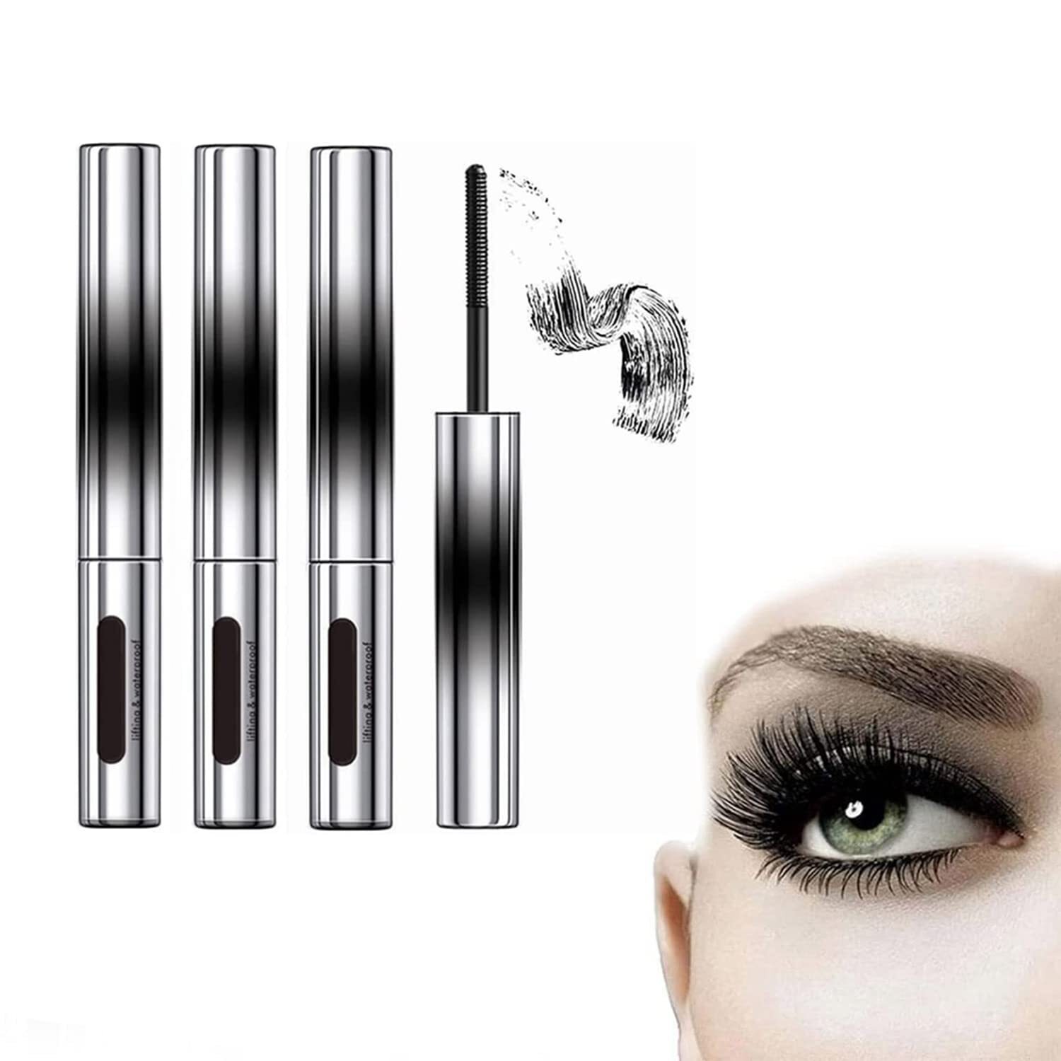Pecoda Water Resistant Mascara, Washable Extra Slim Metal Mascara, Long