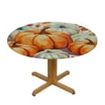 thumbnail image 3 of HAOXIT Pumpkins Table Round Cover Elastic Edged , Pumpkin Fitted Circle Tables Cover Waterproof Tabletop Protector Cloth Burlap 42-46, 3 of 8