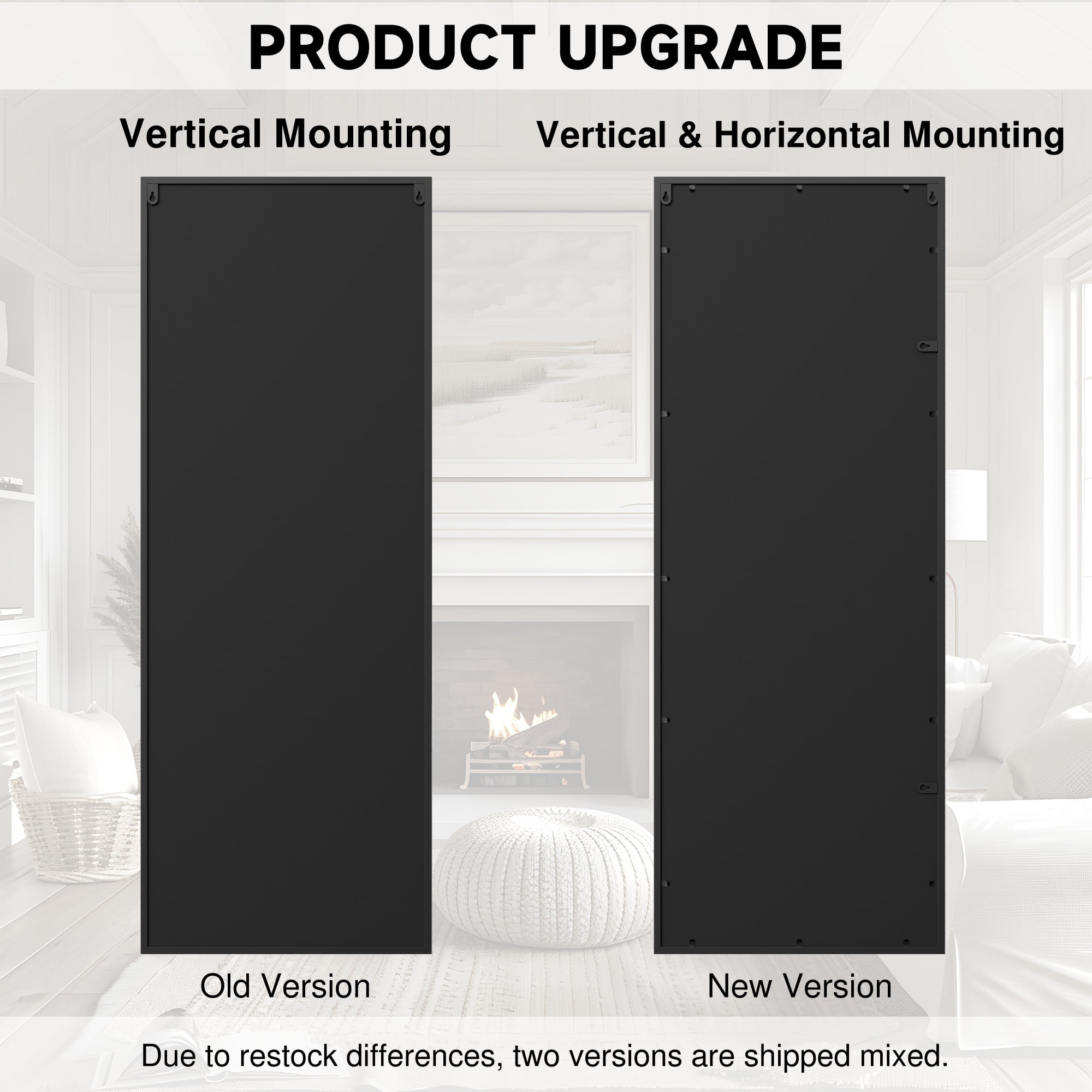 63"x24" Rectangle Wall Mirror Window Mirror Full Mirror,Black