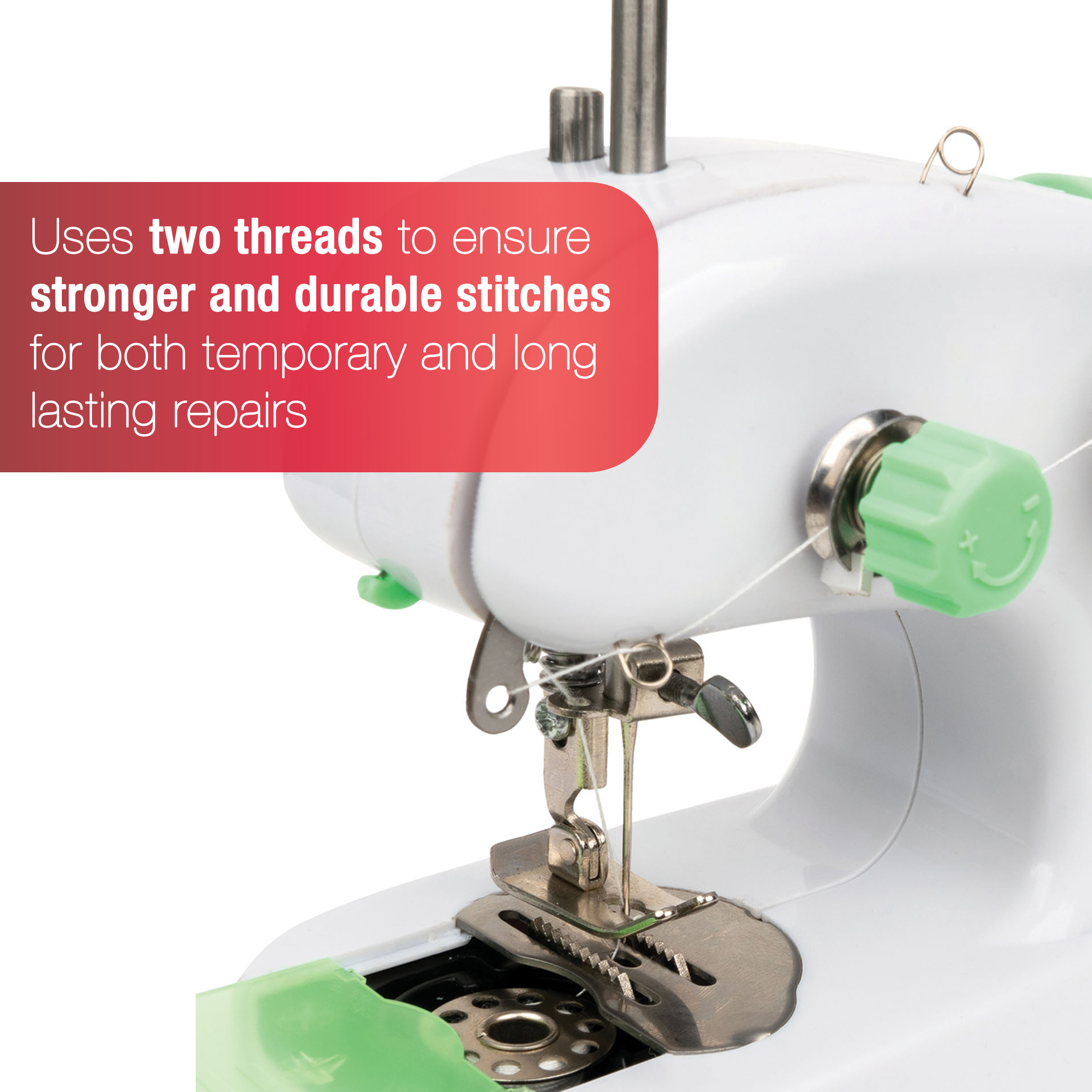 SINGER Stitch Quick Plus Cordless Hand Held Mending Portable Sewing Machine, Two Thread - image 7 of 14