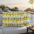 thumbnail image 2 of Summer Lemons Outdoor Pillow Covers Pack of 2 Yellow Fruit Leaf Striped White Background Waterproof Throw Pillow Covers Decorative Cushion Cases for Patio Garden Tent Balcony Couch 20x12 inch, 2 of 9