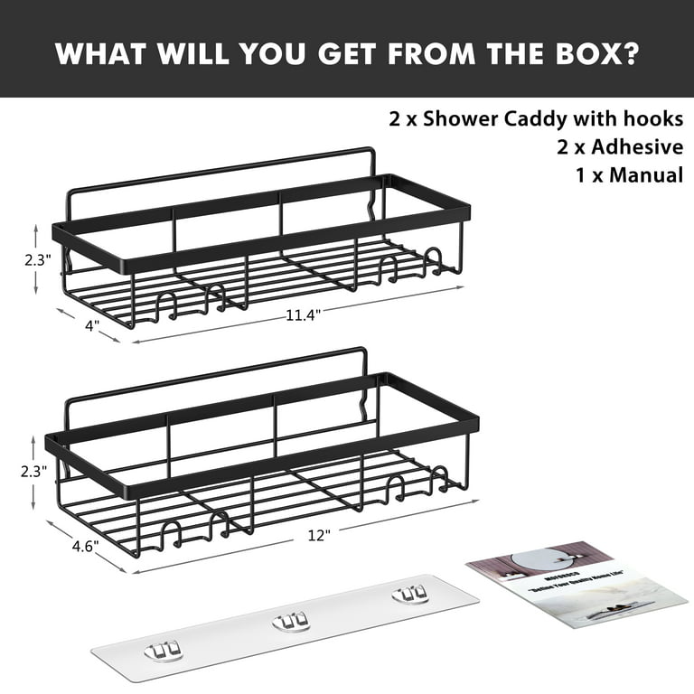 Moforoco Corner Shower Caddy, 3 Pack Shower Organizer Shelf with Soap  Holder and 12 Hooks, Adhesive Shower Shelves Rustproof for Bathroom, Shower