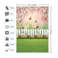thumbnail image 2 of 5x7FT Spring Easter Backdrop Easter Garden Background Green Grass Lawn Floral Butterfly Fence Easter Photo Booth Props, 2 of 6