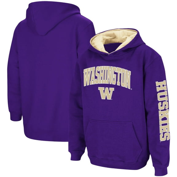 Youth Colosseum Purple Washington Huskies 2-Hit Team Pullover Hoodie