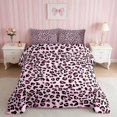 thumbnail image 2 of Erosebridal Leopard Bow Print Queen Comforter Set for Girls, Cheetah Animal Spots Girly Comforter Sets Queen, Pink Reversible 3-Piece 1 Comforter and 2 Pillowcases, 2 of 6