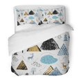 thumbnail image 1 of Juego de ropa de cama ABPHQTO 3 piezas Paisaje de montaña Raindeer y bosque Funda nórdica con 2 fundas de almohada tamaño doble, 1 of 1