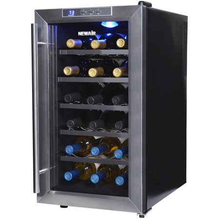 NewAir 18-Bottle Thermoelectric Wine Refrigerator, Stainless Steel and (Best Built In Wine Cooler)