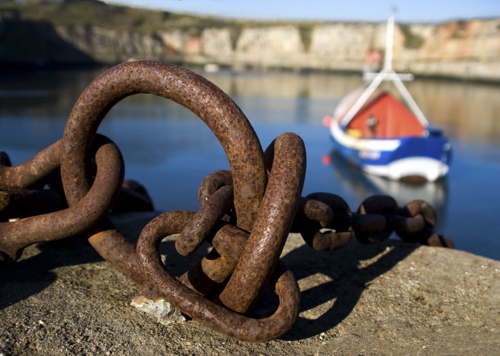 Harbour With Mooring And Fishing Boat Canvas Art - John Short Design Pics (17 x 12)