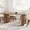 Oak Brown, variant on Finmind Dining Room Table for 4-6, 63" Farmhouse Wood Kitchen Table for Kitchen, Dark Brown