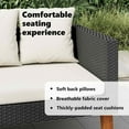 thumbnail image 5 of vidaXL Garden Collection Outdoor Sofa Black/Cream White Weather-Resistant, 5 of 10