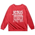 thumbnail image 4 of WAYUTE Sweatshirts for Girls Long Sleeve Boombox Letter Print Crewneck Sweatshirt for Toddler Kids Fall Winter Outfit Casual Dailywear,Red,Size 9-10 Y, 4 of 4