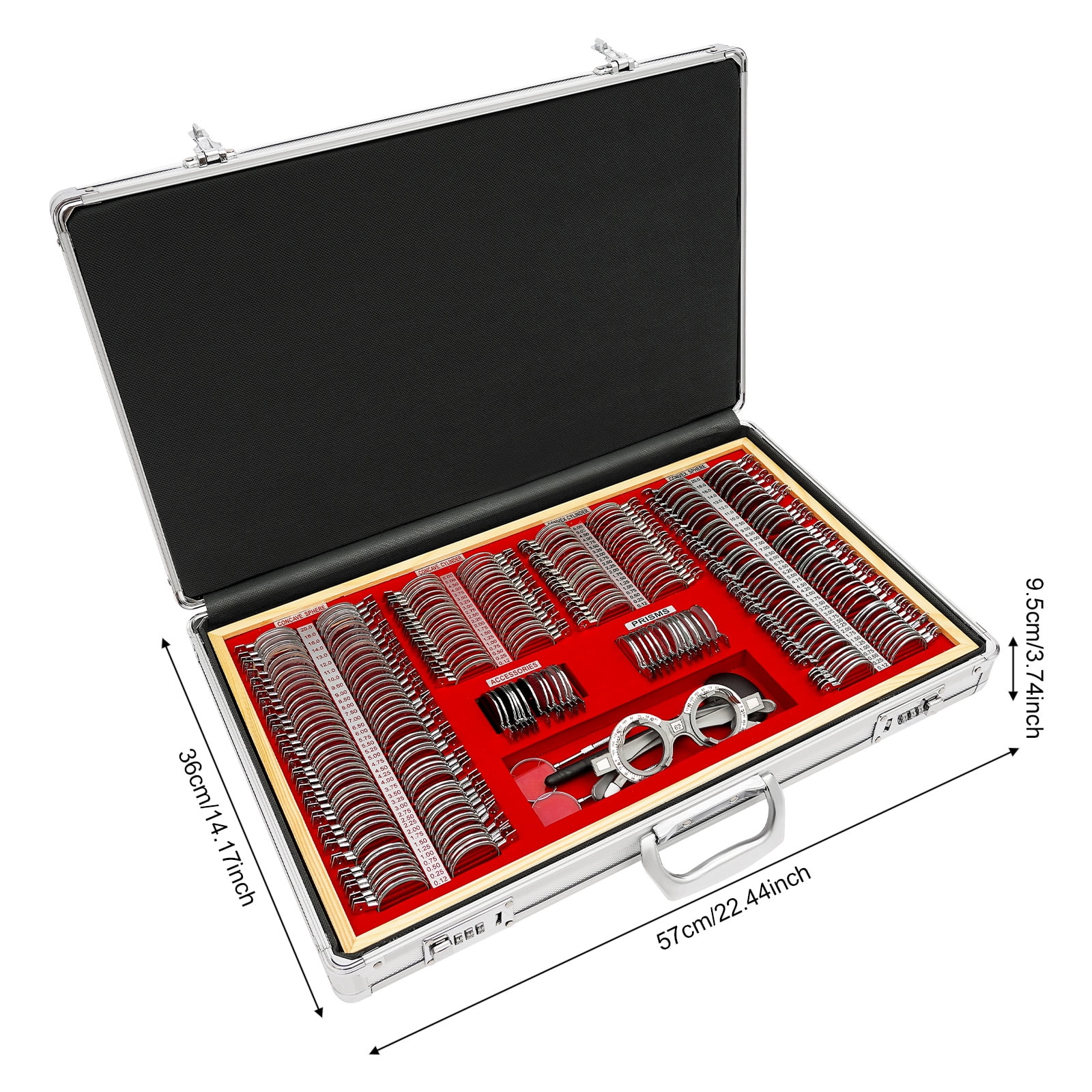 Wildnix Complete Professional Trial Lens Set with 266 Lenses and Trial Frames, High-Quality Outer Case, Dustproof, Sturdy, and Easy to Use