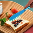 thumbnail image 5 of Cuchillo para mantequilla, esparcidor de mantequilla multifuncional de acero inoxidable para untar pan, mantequilla, mermelada, mantequilla de maní, azul, 5 of 5