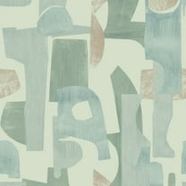 Tempaper Geo Composition Sage Peel and Stick Wallpaper, 20.5" x 16.5'