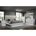 thumbnail image 2 of Glam Modern Style Upholstered LED Queen 5PC Bedroom Set Made With Wood in White, 2 of 20