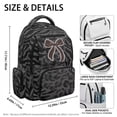 thumbnail image 4 of Bulopur Black Leopard Bow Kids Backpack for Girls, Stylish School Bag Lightweight Multi-Pocket Book Bag 17 Inch for School, 4 of 7