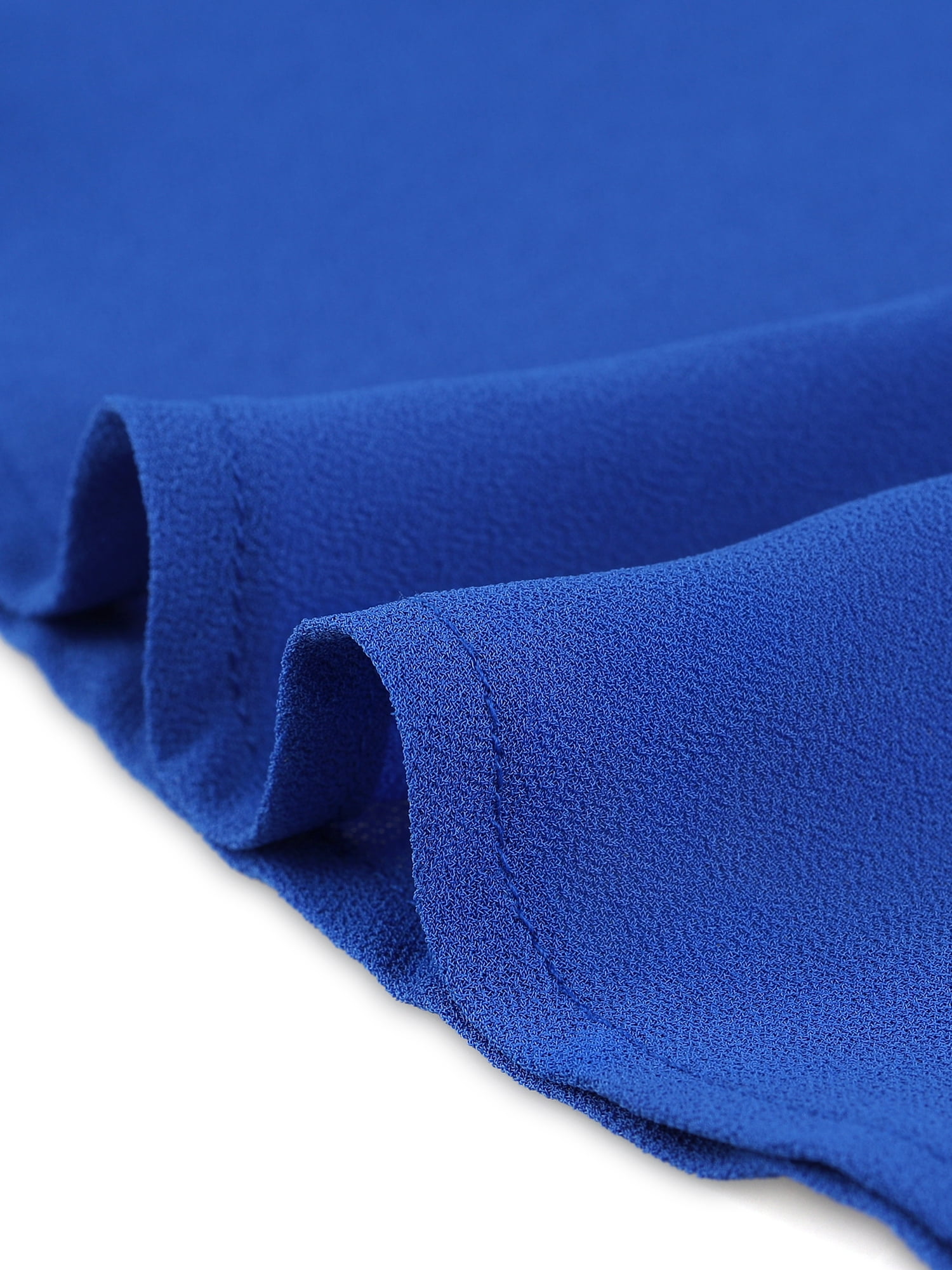 DARING DIVA Women's Tie Back High Low Hem Sleeveless Mock Neck Blouses XL Royal Blue