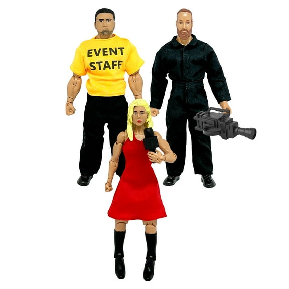 Set of 3 Wrestling Arena Crew Action Figures