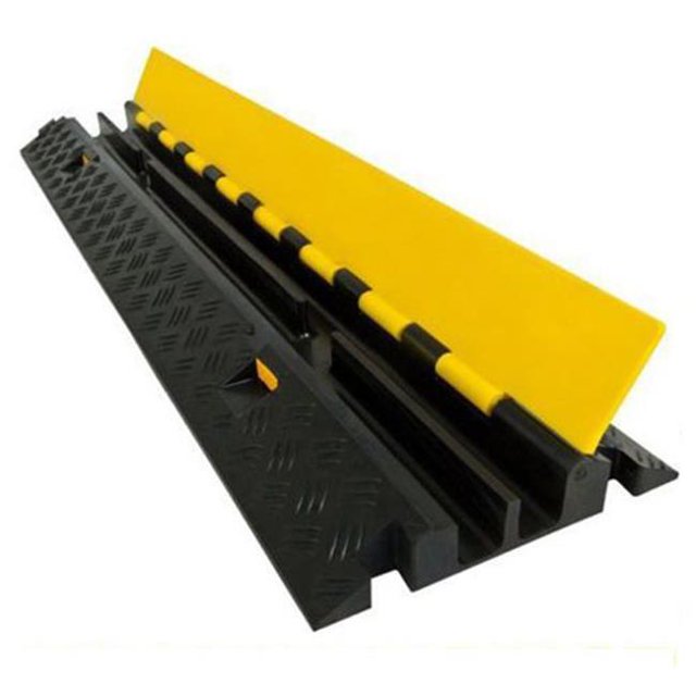 Electriduct CP-RPS-212-YL 1.2 in. Extreme Rubber Cable Protectors, Yellow & Black