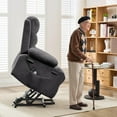 thumbnail image 5 of Towallmark Power Lift Recliner Chair for Elderly, Oversized Electric Lift Chair with Heat and Massage, Corduroy Adjustable Recliner with Cup Holders & Side Pocket for Living Room, 5 of 7