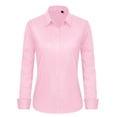 thumbnail image 5 of Pink Women Shirts, Womens Long Sleeve Tops Collared V Neck Shirts Lightweight Sweatshirt 2024 Fall Fashion Clothes,Women Shirts 4XL, 5 of 7