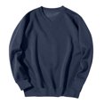 thumbnail image 6 of Sweatshirts Men Fashion Long Sleeve V-Neck Sweat Shirt Fall Winter Casual Ribbed Cuffs Solid Color Tops for Daily Wear Navy L, 6 of 6