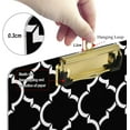 thumbnail image 4 of FMSHPON Black White Simple Mosaic Pattern Clipboard Hardboard Wood Nursing Clip Board and Pull for Standard A4 Letter 13x9 inches, 4 of 5