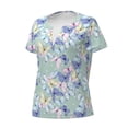 thumbnail image 2 of Naloa Colorful Butterfly Print T-Shirts Short Sleeve V Neck Tees for Women Fashion Tops Trendy Lightweight Soft Casual Summer Outfits Clothes, 2 of 5