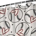 thumbnail image 3 of Beige Baseballs with Hearts Pattern Shower Curtain 72"x84" ,Bathroom Decorative Shower Curtains Set with 12 Hooks,Modern Waterproof Washable Shower Curtain, 3 of 6