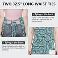 thumbnail image 6 of Teal Paisley Pattern Apron-Garden Aprons for Women with Pockets-Cotton Linen Waterproof Kitchen Cooking Gardening Aprons Adjustable for Kitchen,Cooking,BBQ and Salon 33x27 Inch, 6 of 7