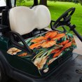 thumbnail image 2 of Golf Cart Seat Covers for 2 Seater,Burnt Orange Floral Microfiber Cart Seat Towel Blanket,Tropical Botanical Leaves Floral Absorbent Breathable Non Slip Bench Seats Protector for Golf Course 51"x31", 2 of 9