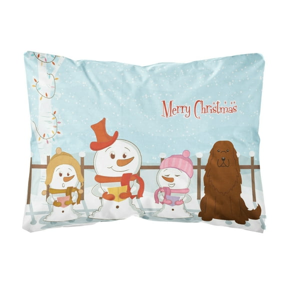 Carolines Treasures BB2381PW1216 Merry Christmas Carolers Caucasian Shepherd Dog Canvas Fabric Decorative Pillow, 12H
