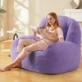 thumbnail image 3 of HOMGUAVA Bean Bag Chair with Soft Sherpa for Adults, Lazy Sofa for Bedroom & Living Room, Purple, 3 of 7