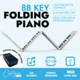 thumbnail image 7 of Carry-on Folding Piano - White Portable Digital 88 Key Piano Keyboard with Rechargeable Battery and MIDI over USB - 128 Sounds Through Stereo Speakers - With Electronic Sustain Pedal and Storage Bag, 7 of 7