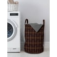 thumbnail image 3 of Tribal Laundry Bag, Australian Ethnic Aboriginal Culture Style Boho Shape Aztec Effects Native, Basket with Handles Drawstring Closure for Laundromats, 13" x 19", Brown Burgundy Amber, by Ambesonne, 3 of 4